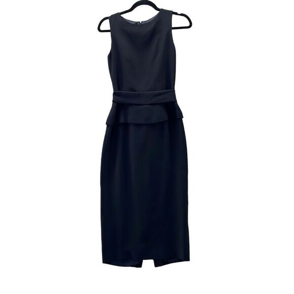 Talbots Dress Womans 2P Black Sheath Dress Accentuates Waist - Picture 2 of 10